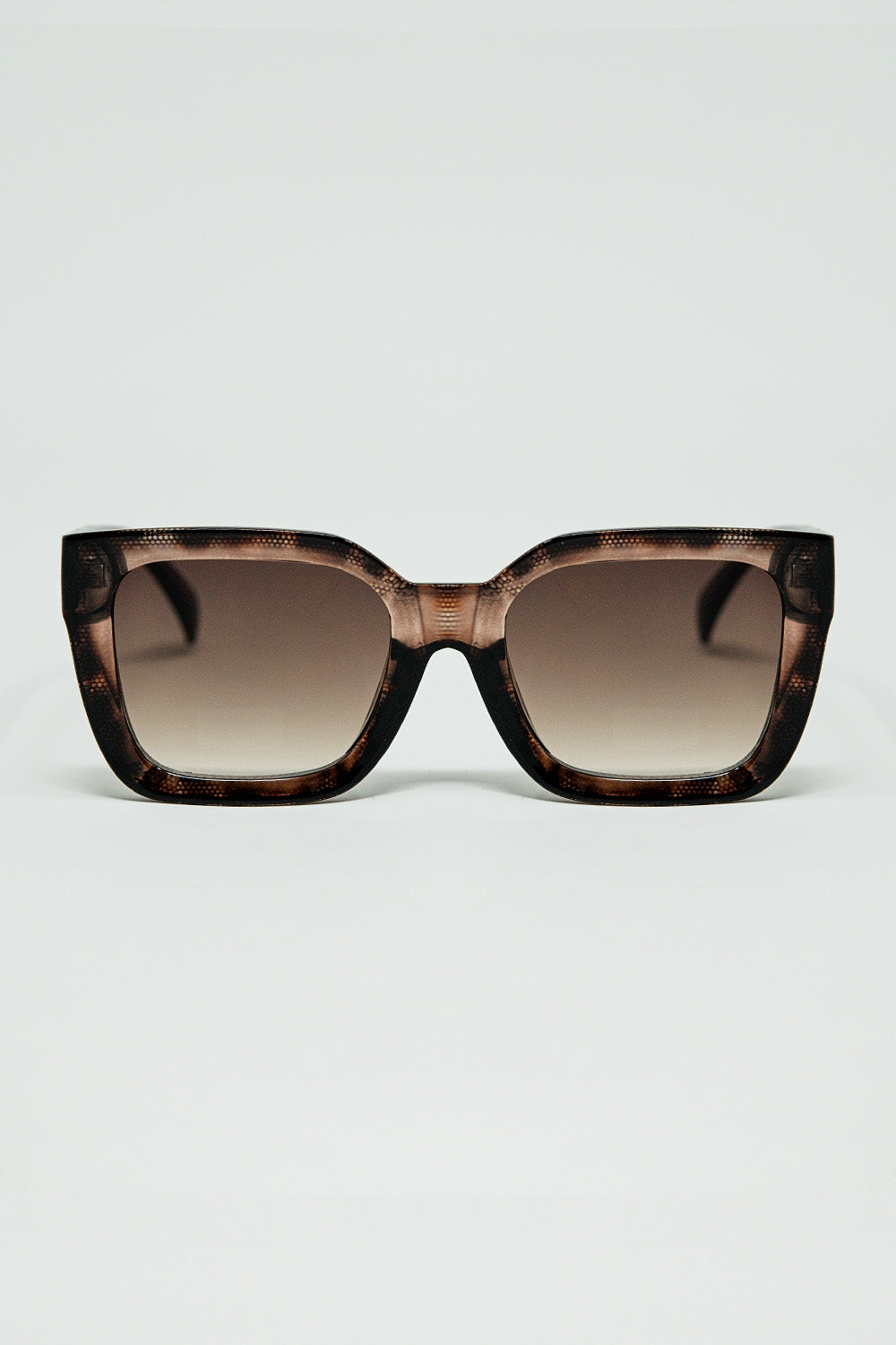 shaded brown Oversized square sunglasses -