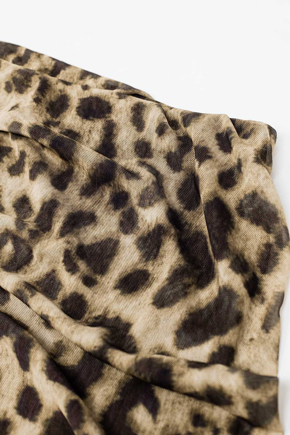 sheer long leopard print bodycon midi skirt - Skirts