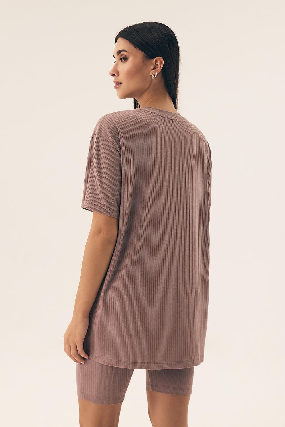 Shorts Ribbed Pyjama Set in Soft Pink - Pyjama Set