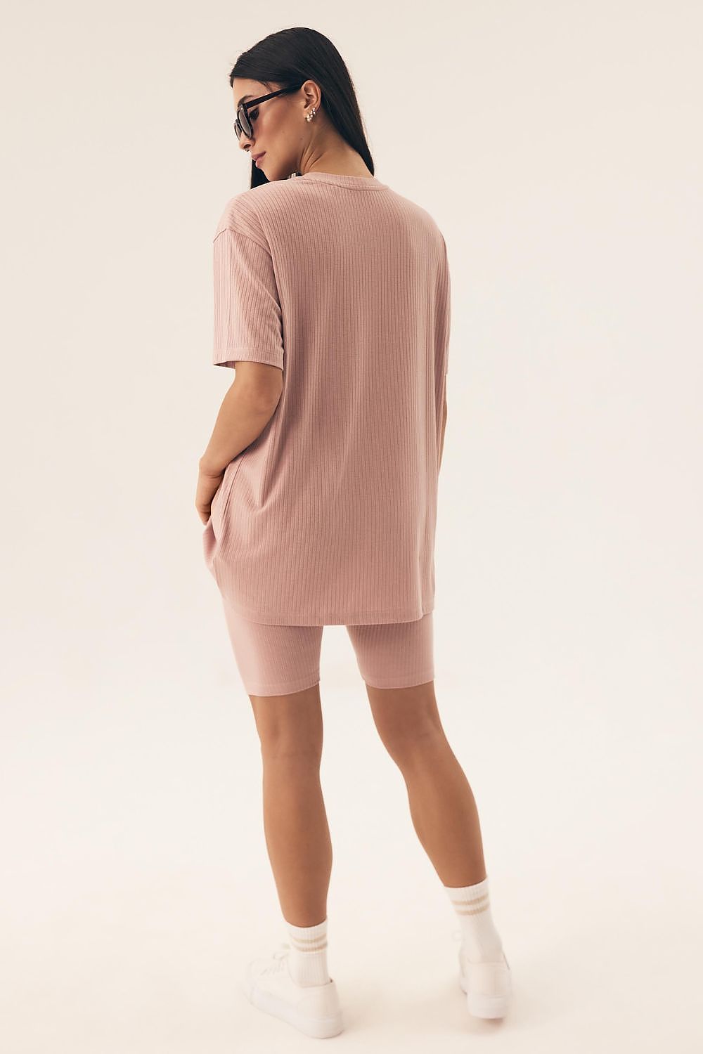 Shorts Ribbed Pyjama Set in Soft Pink - Pyjama Set