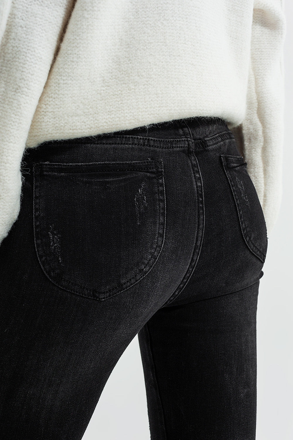 Skinny jeans with ankle zip in black wash - Jeans