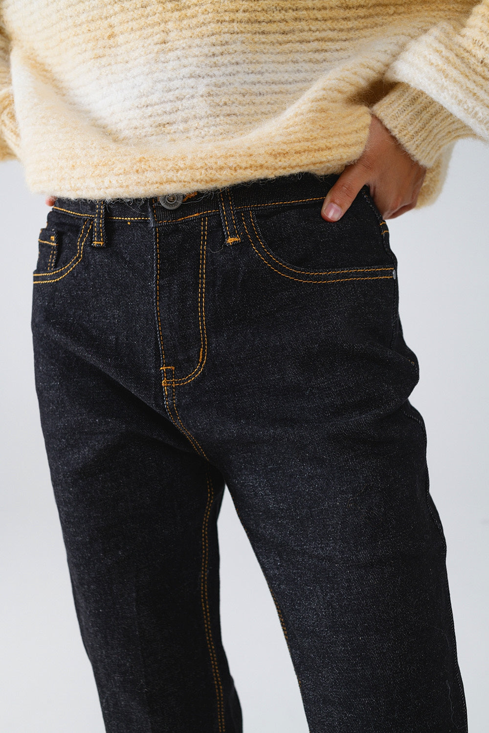 Skinny Jeans With Contrast Stitching - Jeans