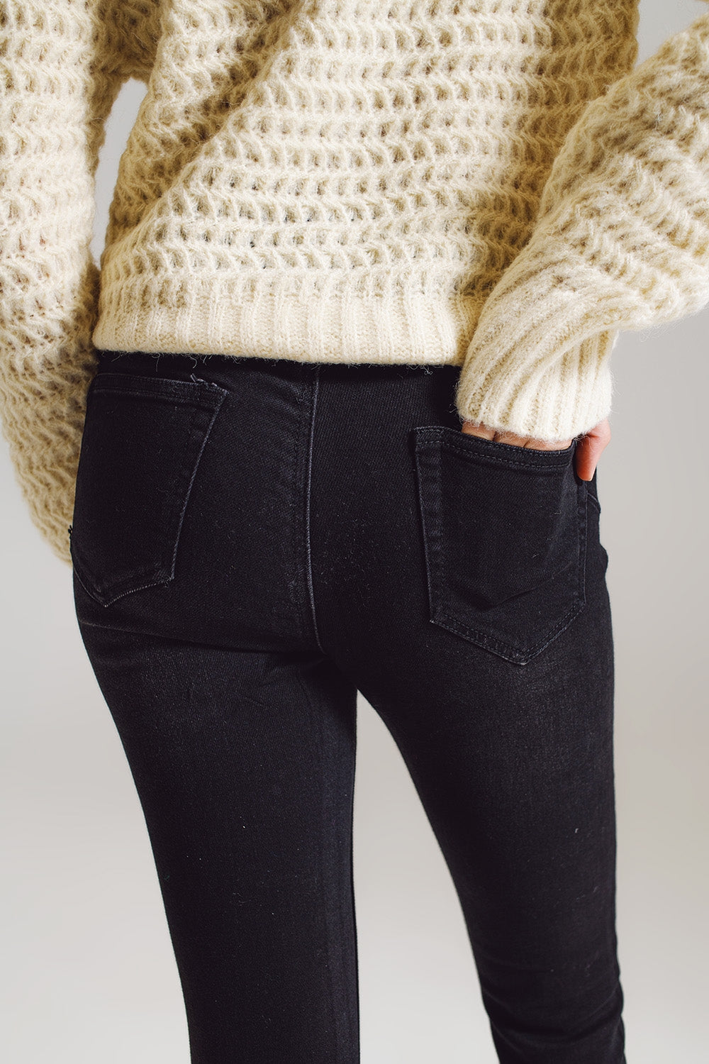 Skinny Jeans With Embellished Strass All Over In Black Q2 Jeans BoutiqueLua