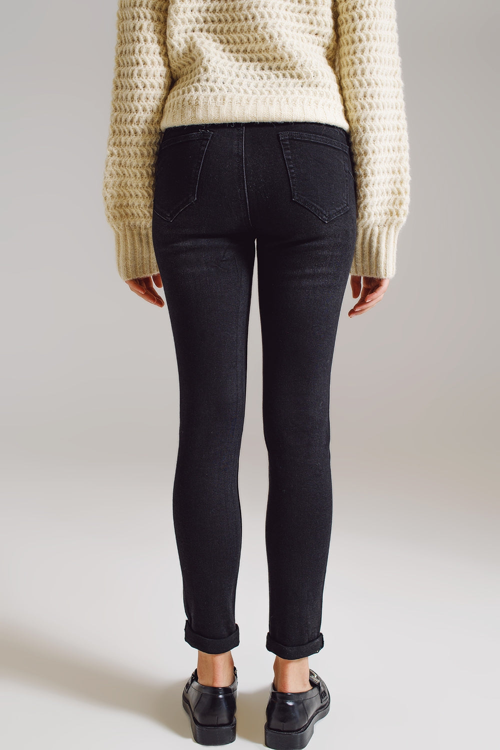 Skinny Jeans With Embellished Strass All Over In Black Q2 Jeans BoutiqueLua