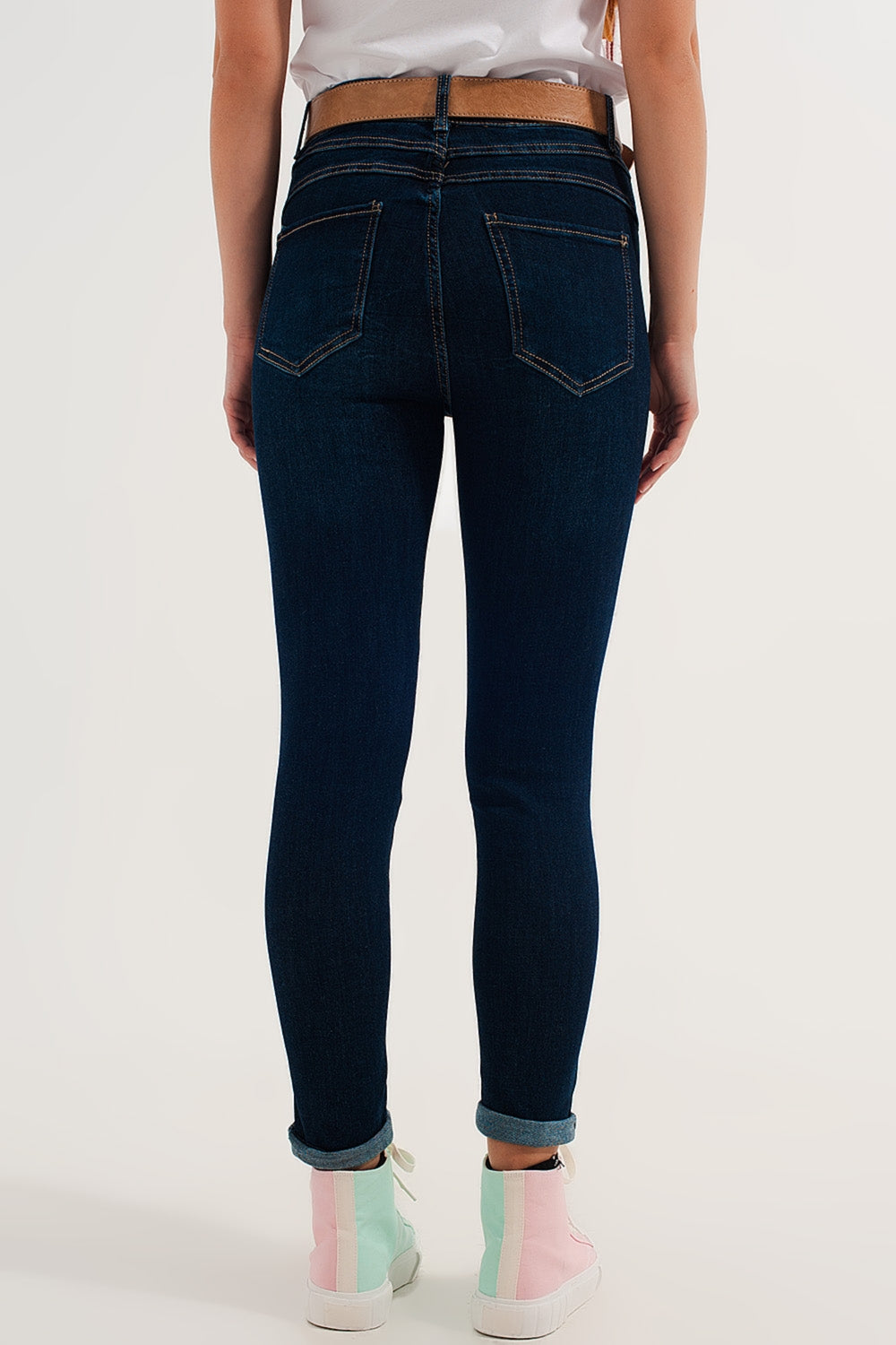Skinny stretch jeans in mid wash blue Q2 Jeans BoutiqueLua