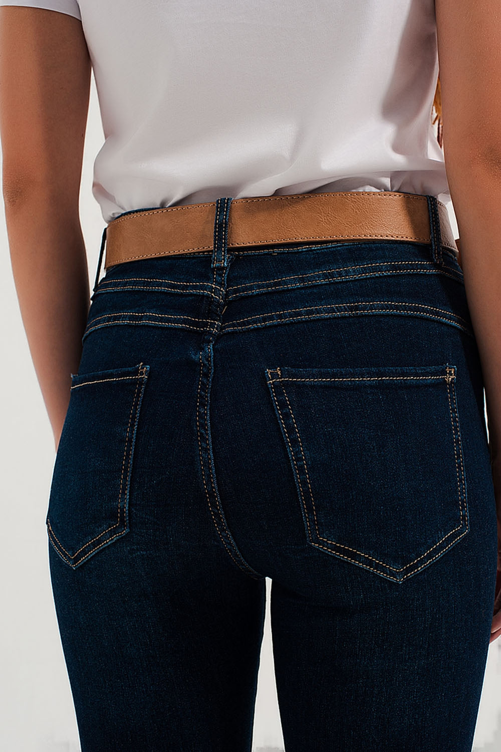 Skinny stretch jeans in mid wash blue Q2 Jeans BoutiqueLua
