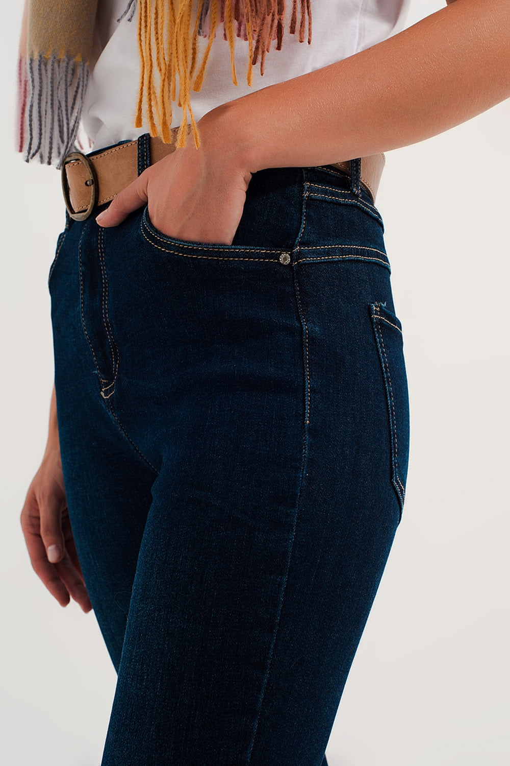 Skinny stretch jeans in mid wash blue Q2 Jeans BoutiqueLua