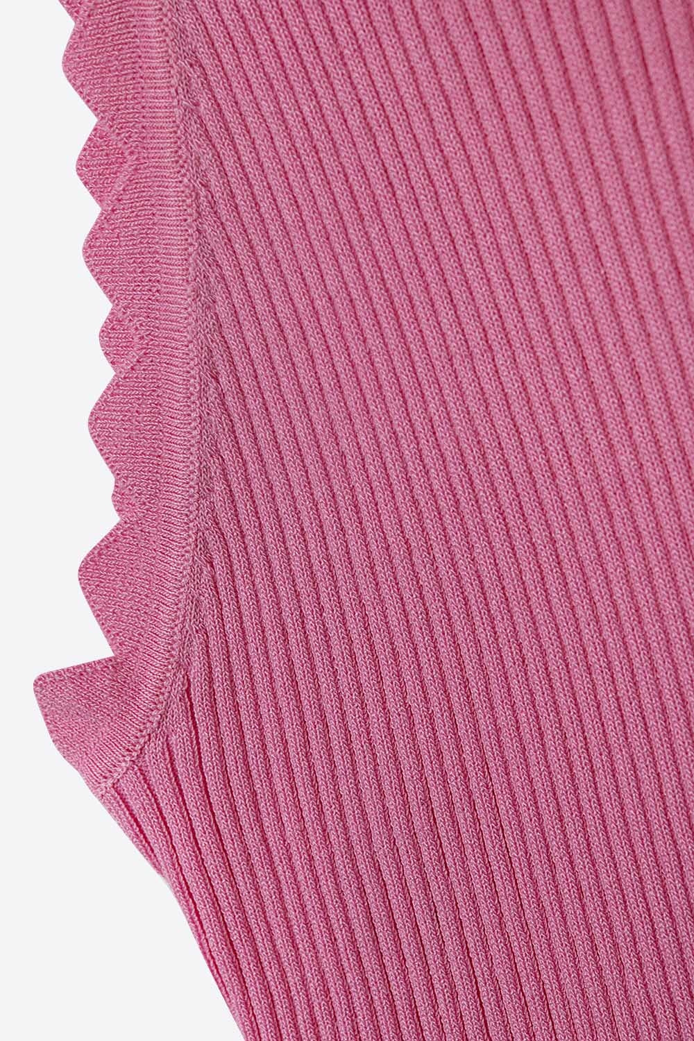 Sleeveless pink top with wave details - Tops