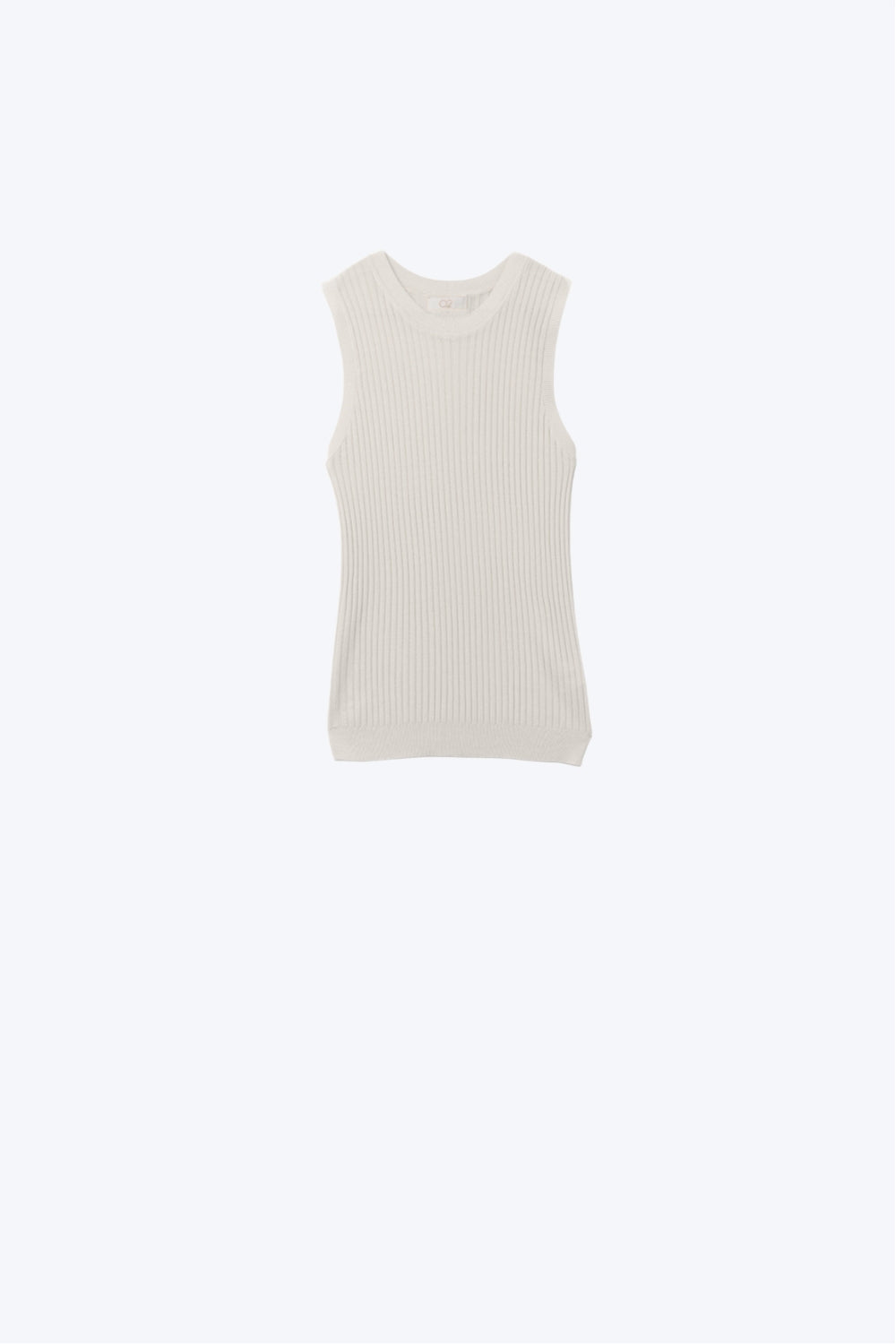 Sleeveless Ribbed knitted bodycon fit sweater In beige - Jumpers