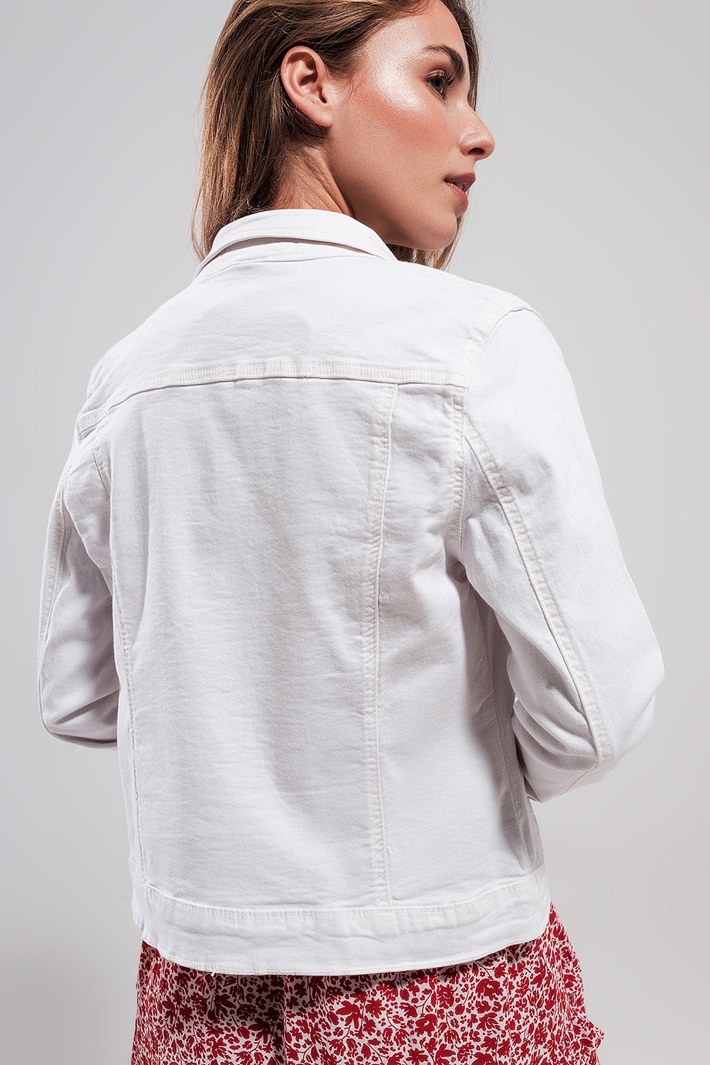 Slim denim trucker jacket in white - Jackets