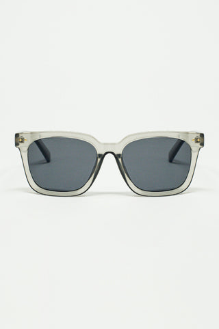 square bevel frame sunglasses in grey