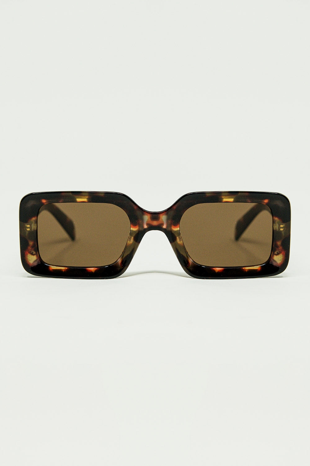 square sunglasses with brown abstract print - Sunglasses