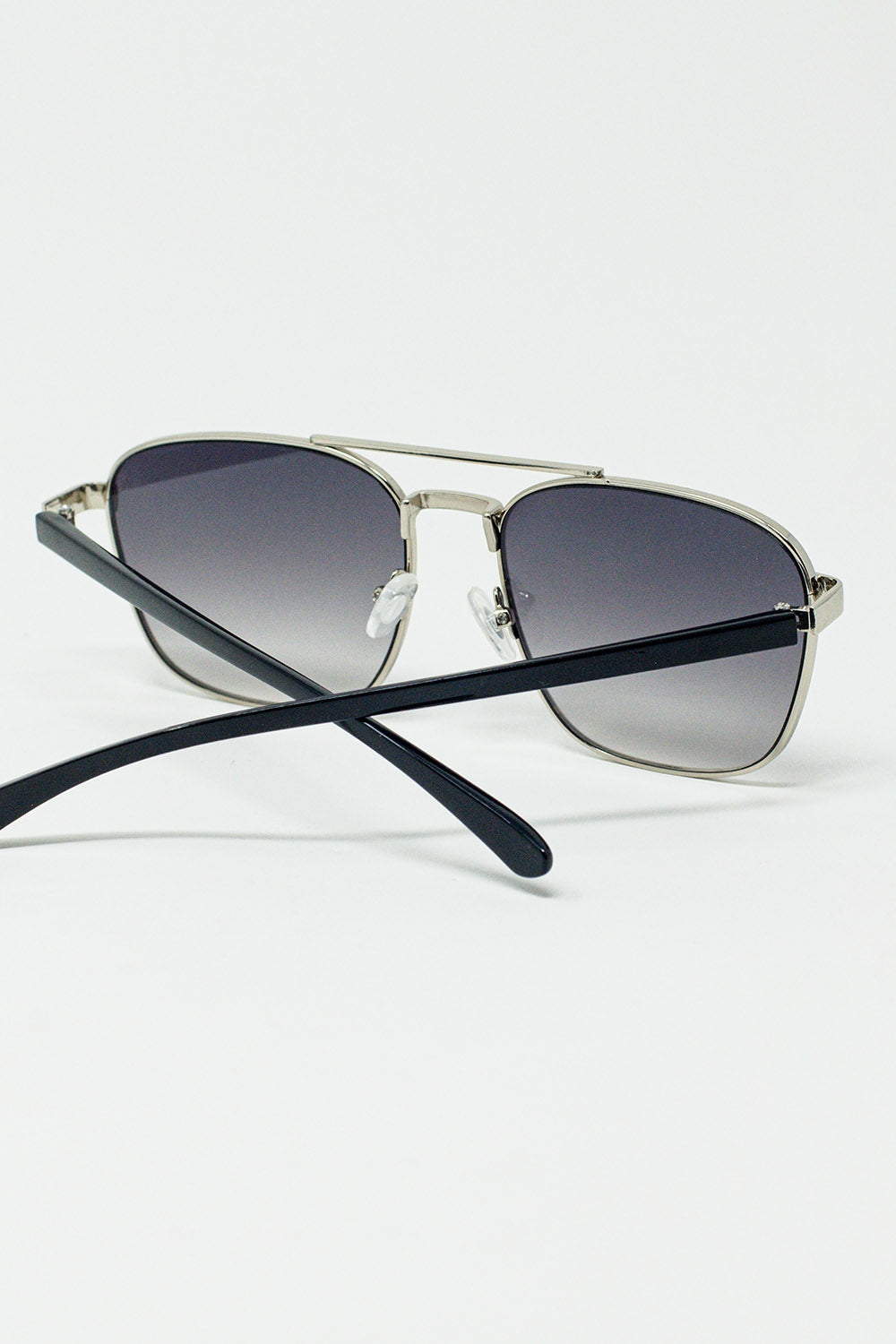 Squared Metal Sunglasses in Gray Smoke Lens - Sunglasses