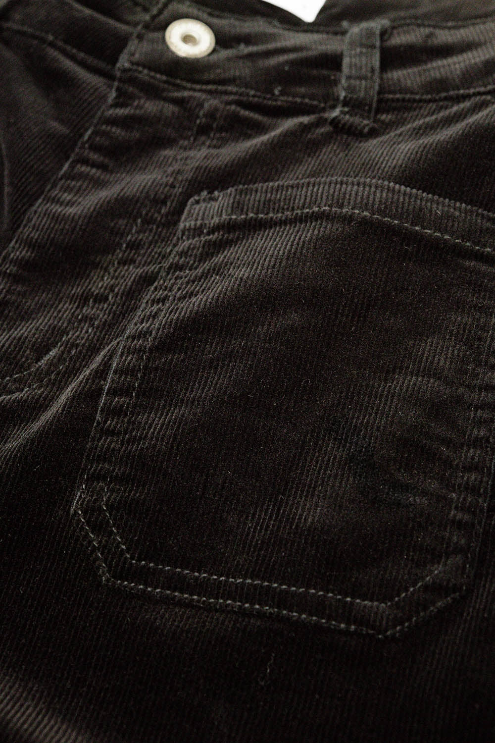 Straight Leg Corduroy Jeans in black with pockets - Trousers