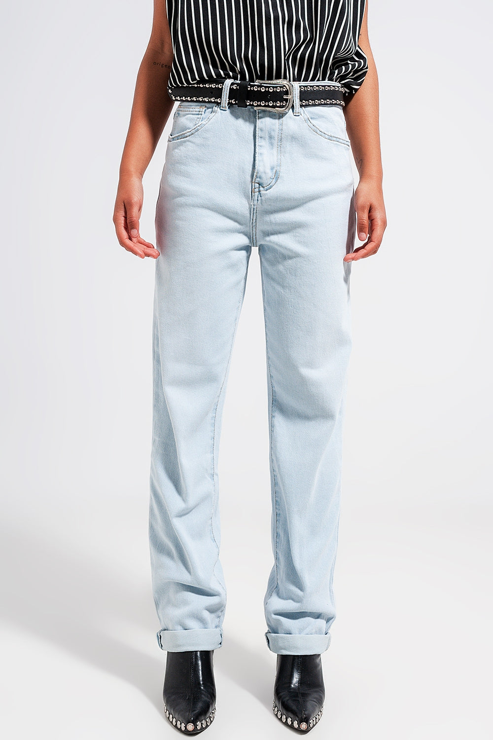 Straight leg jeans in vintage lightwash - Jeans