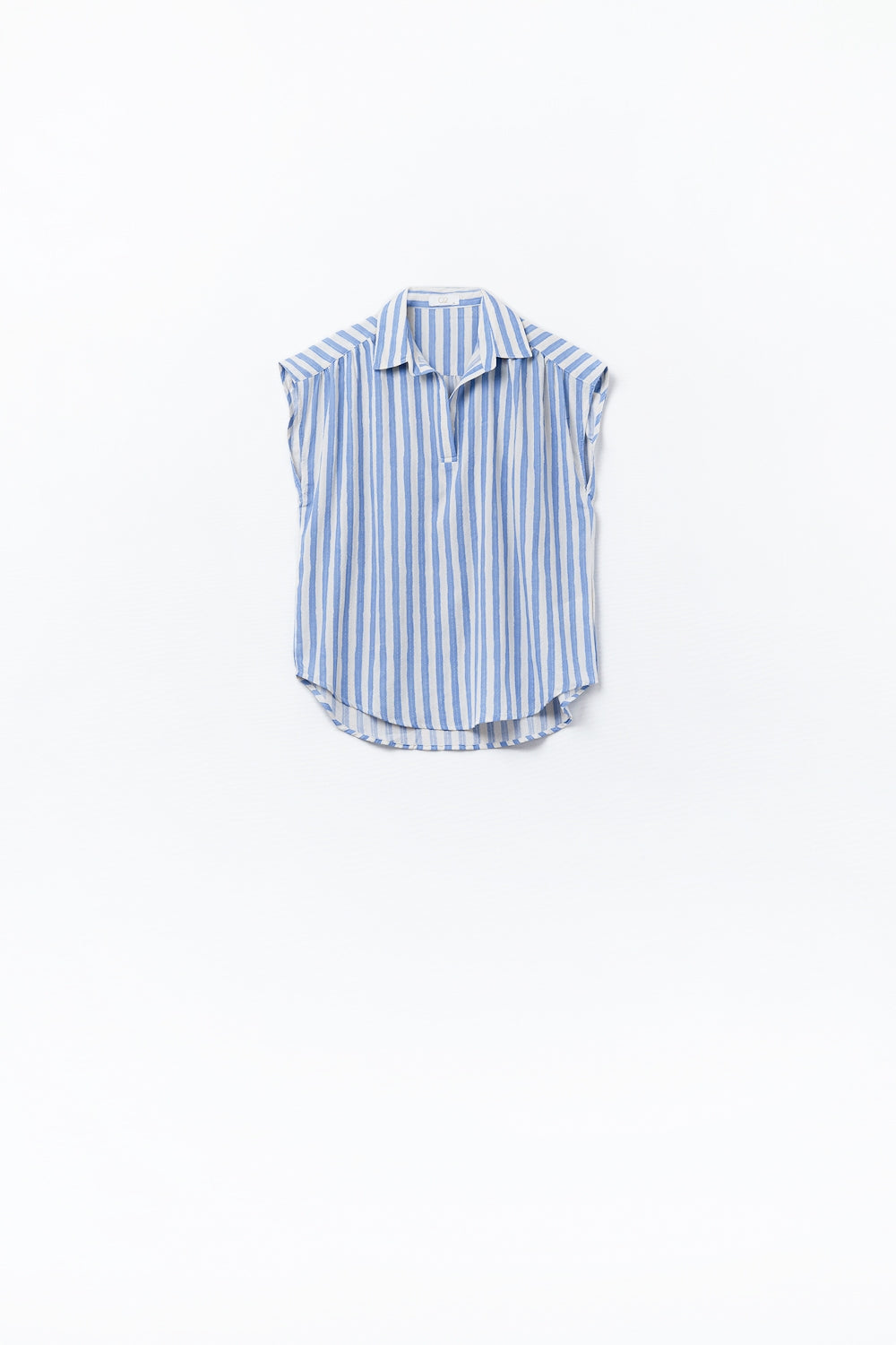 Striped dropped sleeves Blouse in Blue - Blouses