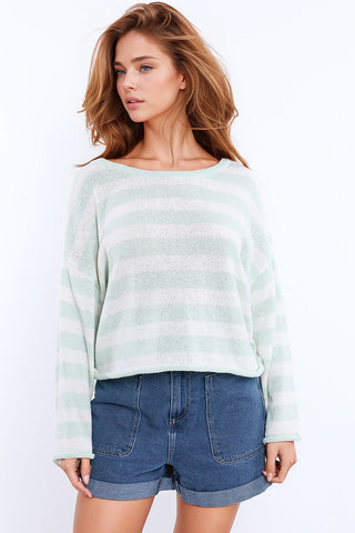 Striped sweater with knot detail at the back