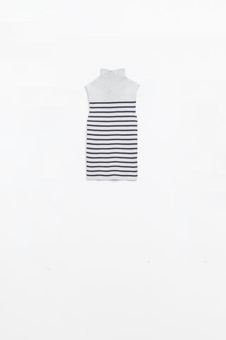 Pull rayé tortue en gris clair