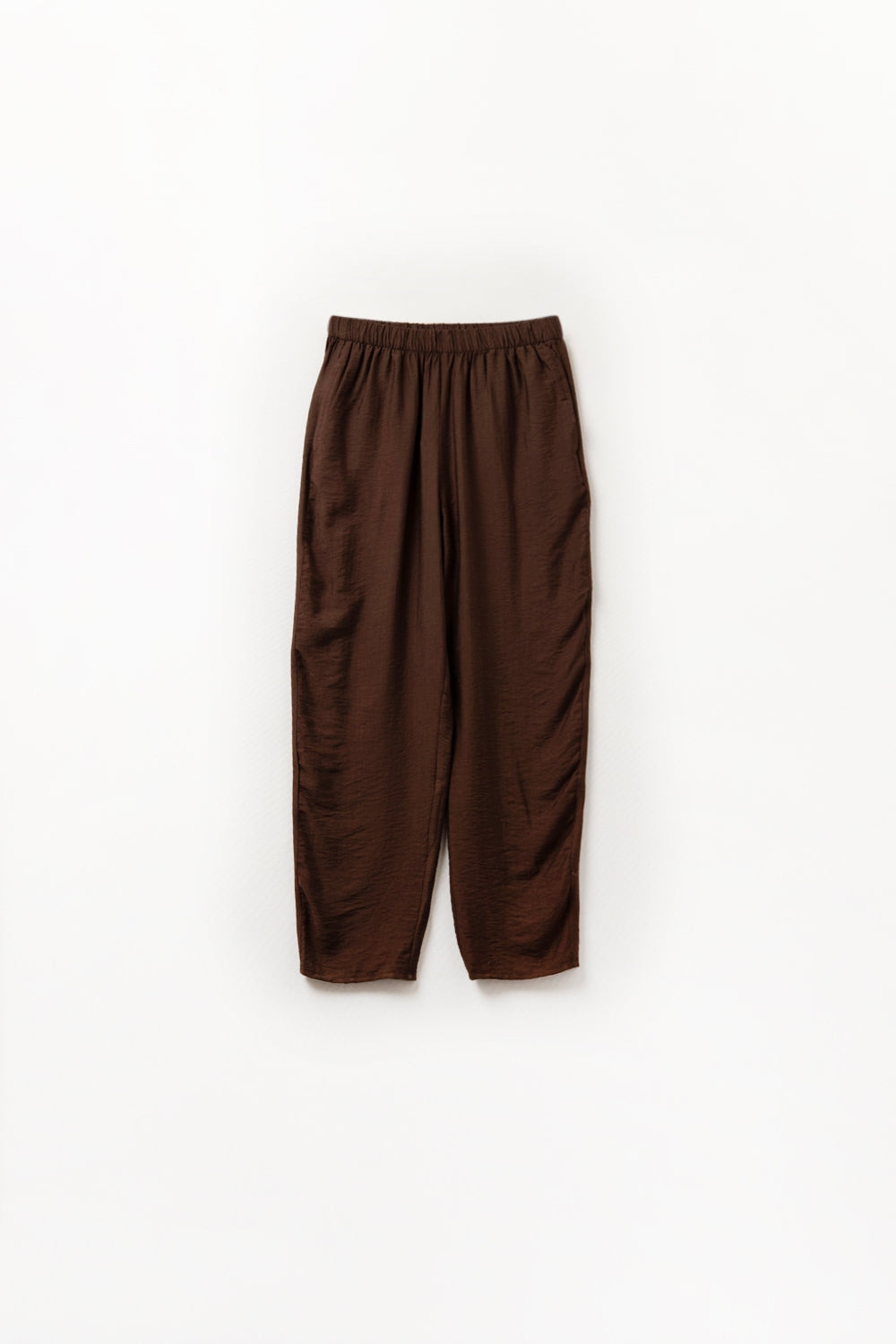 Summery Pants With Elastic Waist and Pockets In Brown - Pants