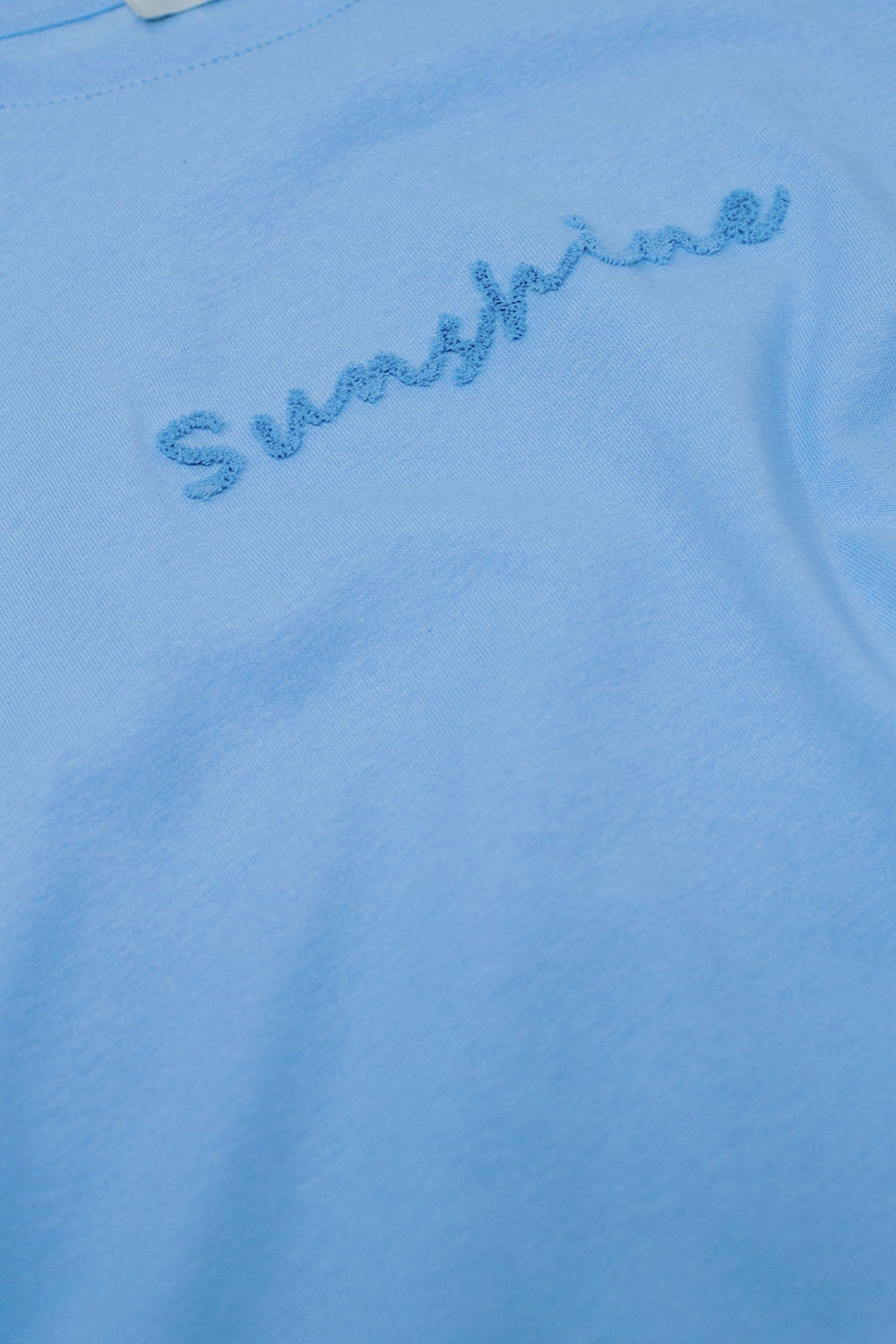 Sunshine Oversized T-shirt With Textured Text At The Front In Blue - T-Shirts