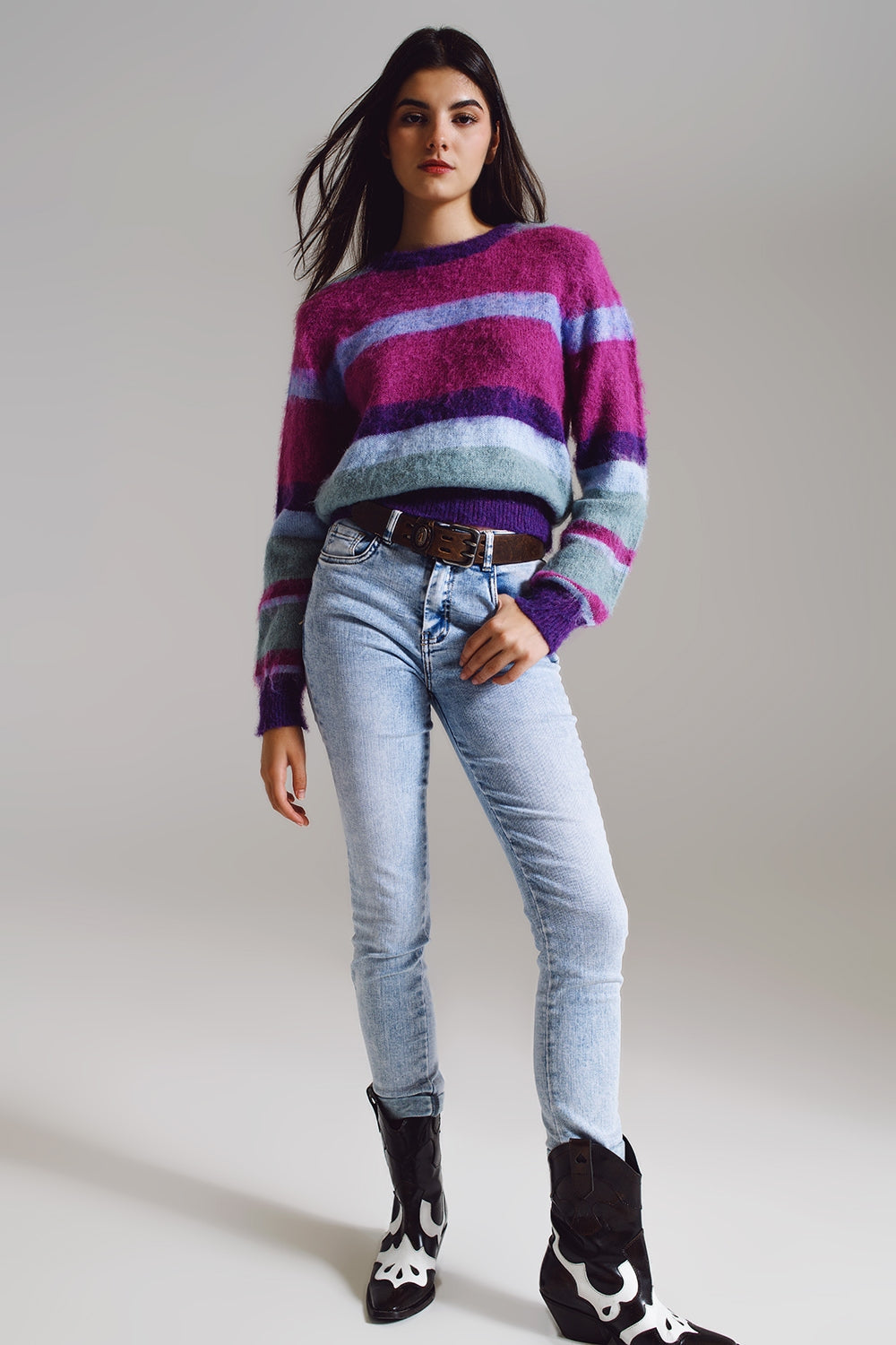 Super skinny jeans in mid rise in light blue wash Q2 Jeans BoutiqueLua