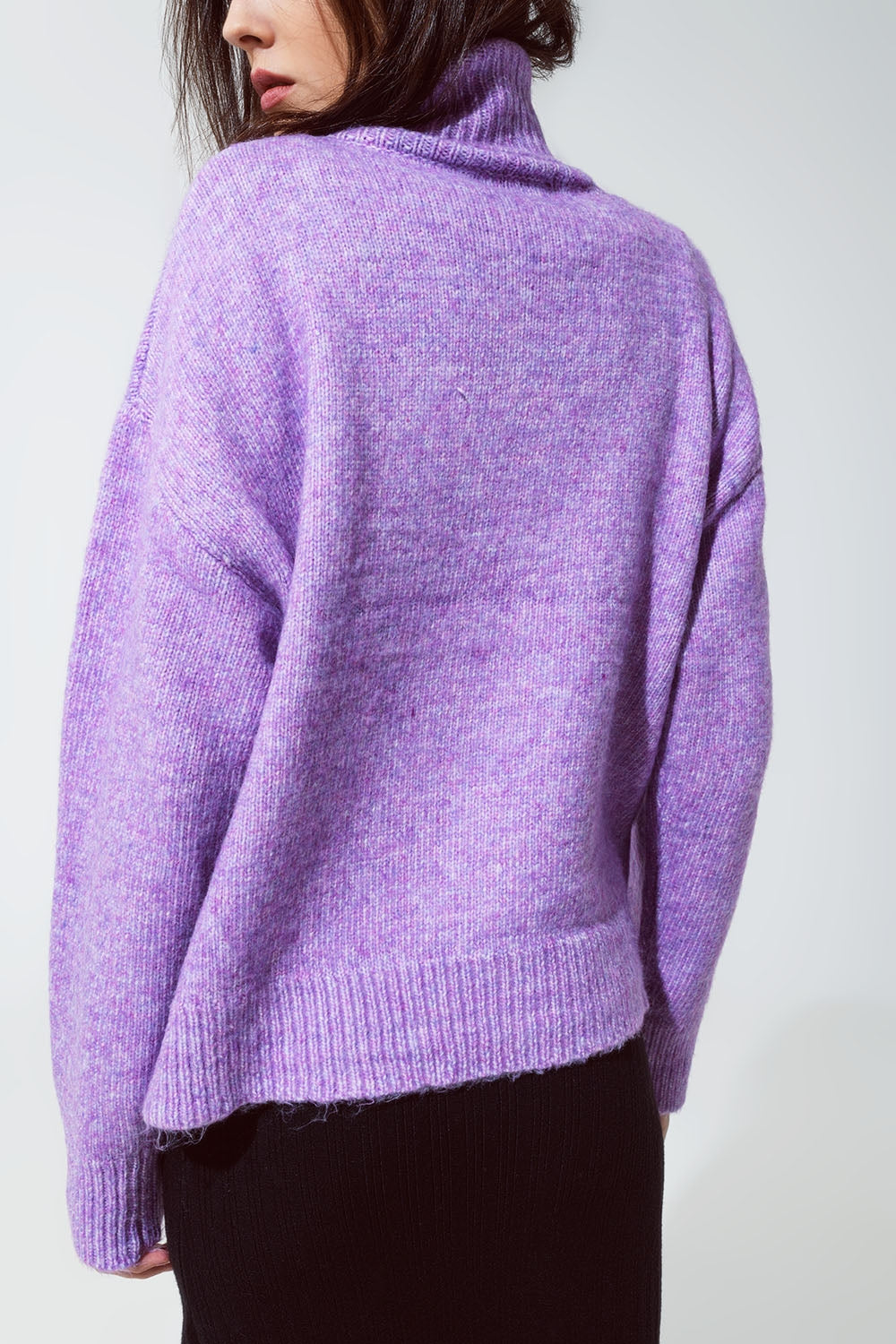 Sweater in purple with a turtleneck Q2 Sweaters BoutiqueLua