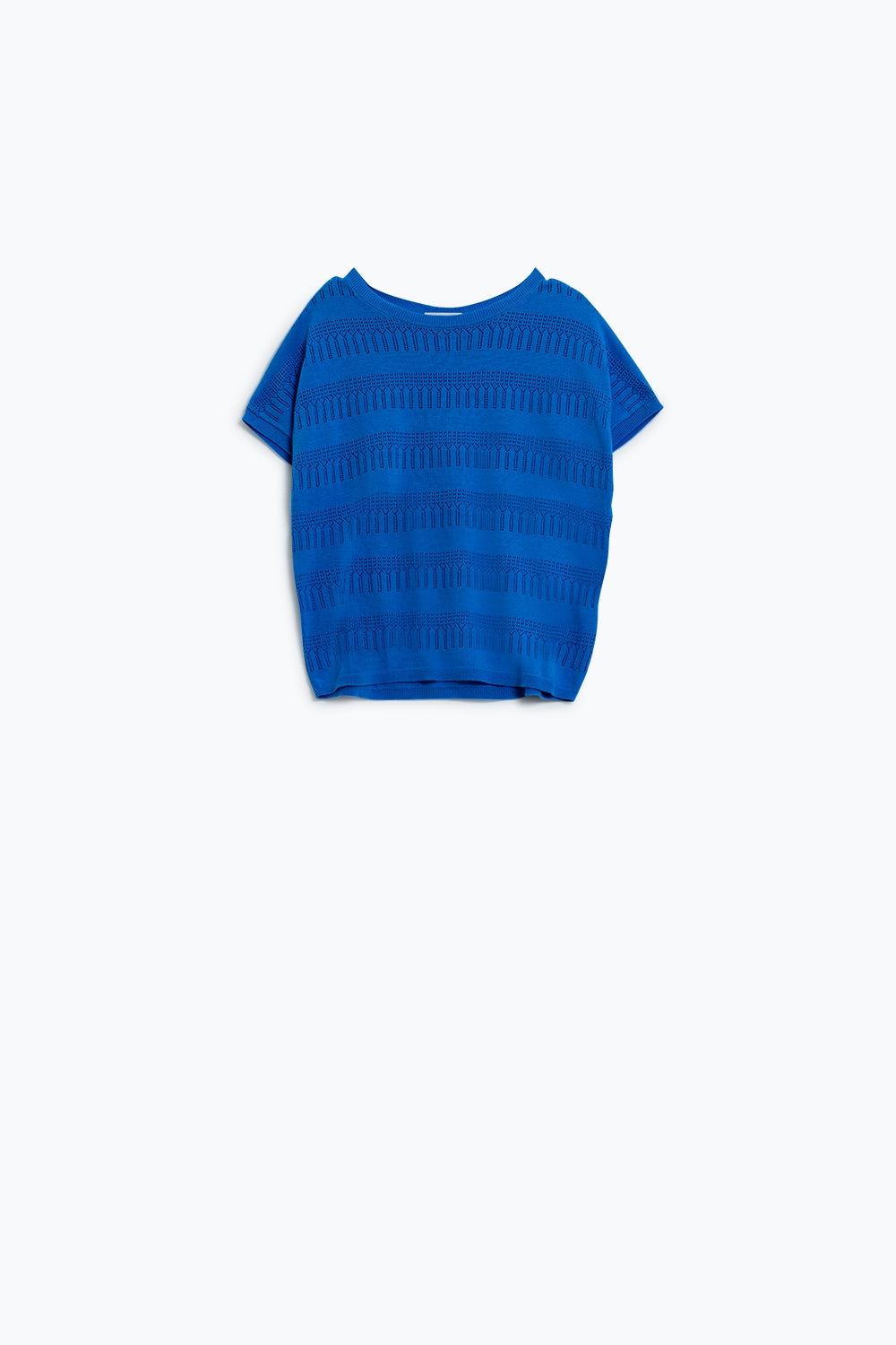 Sweatshirt In Blue With Lace Design and Short sleeves Q2 Sweaters BoutiqueLua