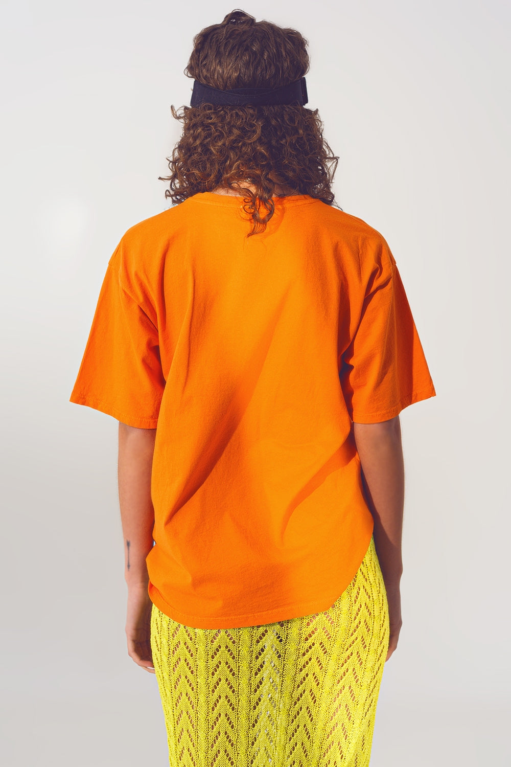 T-shirt With Good Vibes Text In Orange - T-Shirts