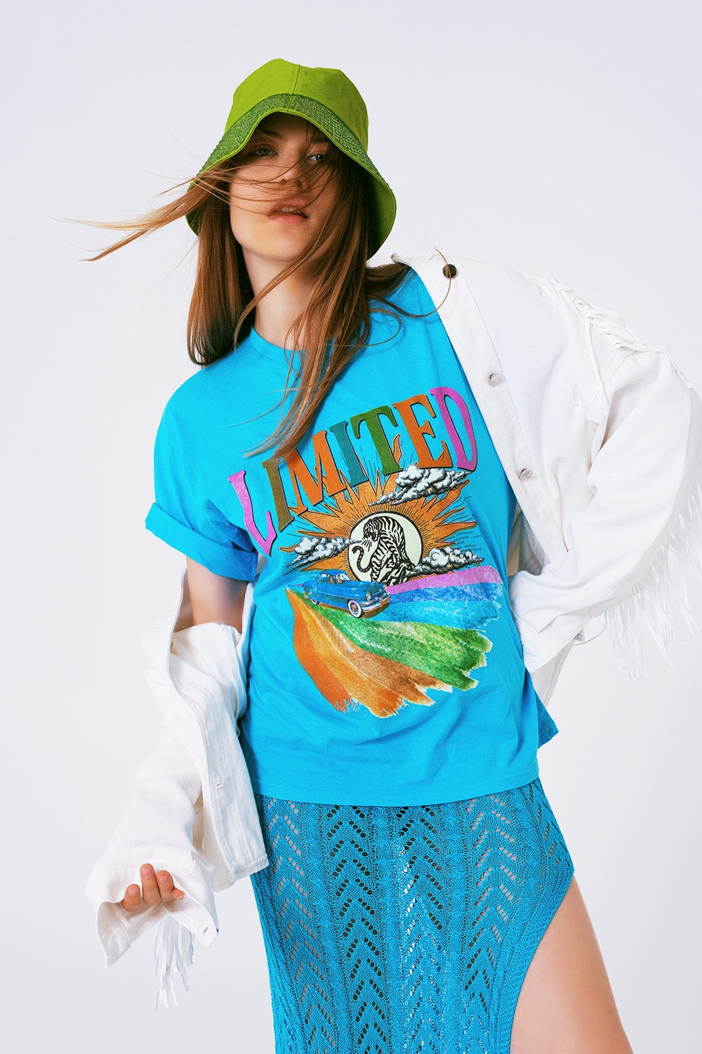 T-Shirt with Limited Graphic Print in Blue - T-Shirts