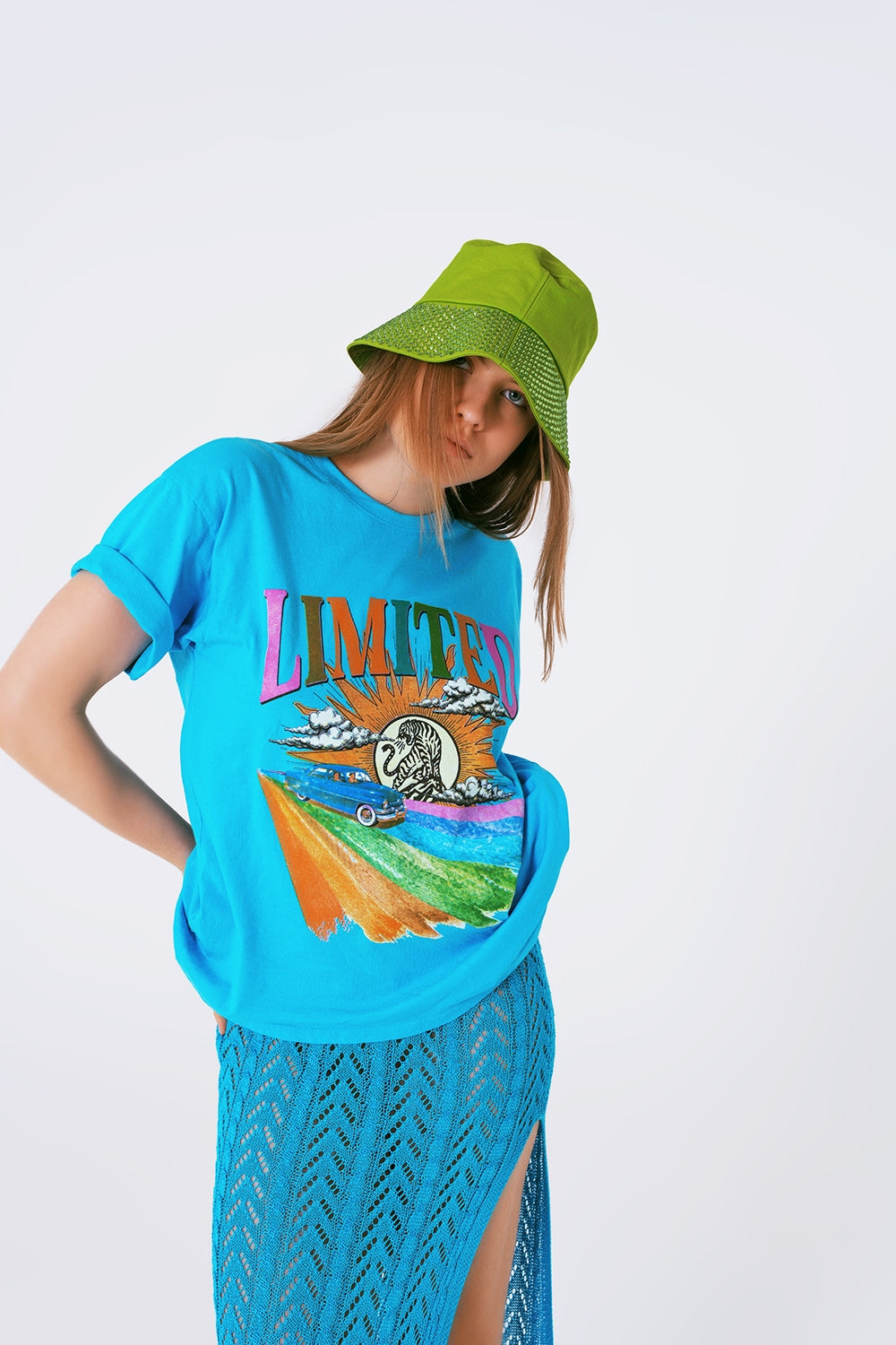 T-Shirt with Limited Graphic Print in Blue - T-Shirts