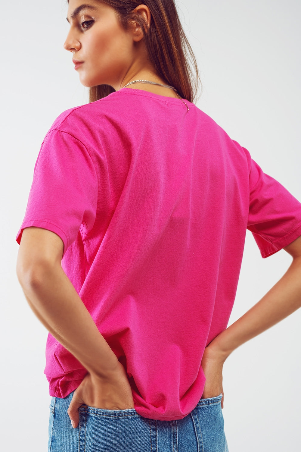 T-Shirt with Limited Graphic Print in Fuchsia - Tops