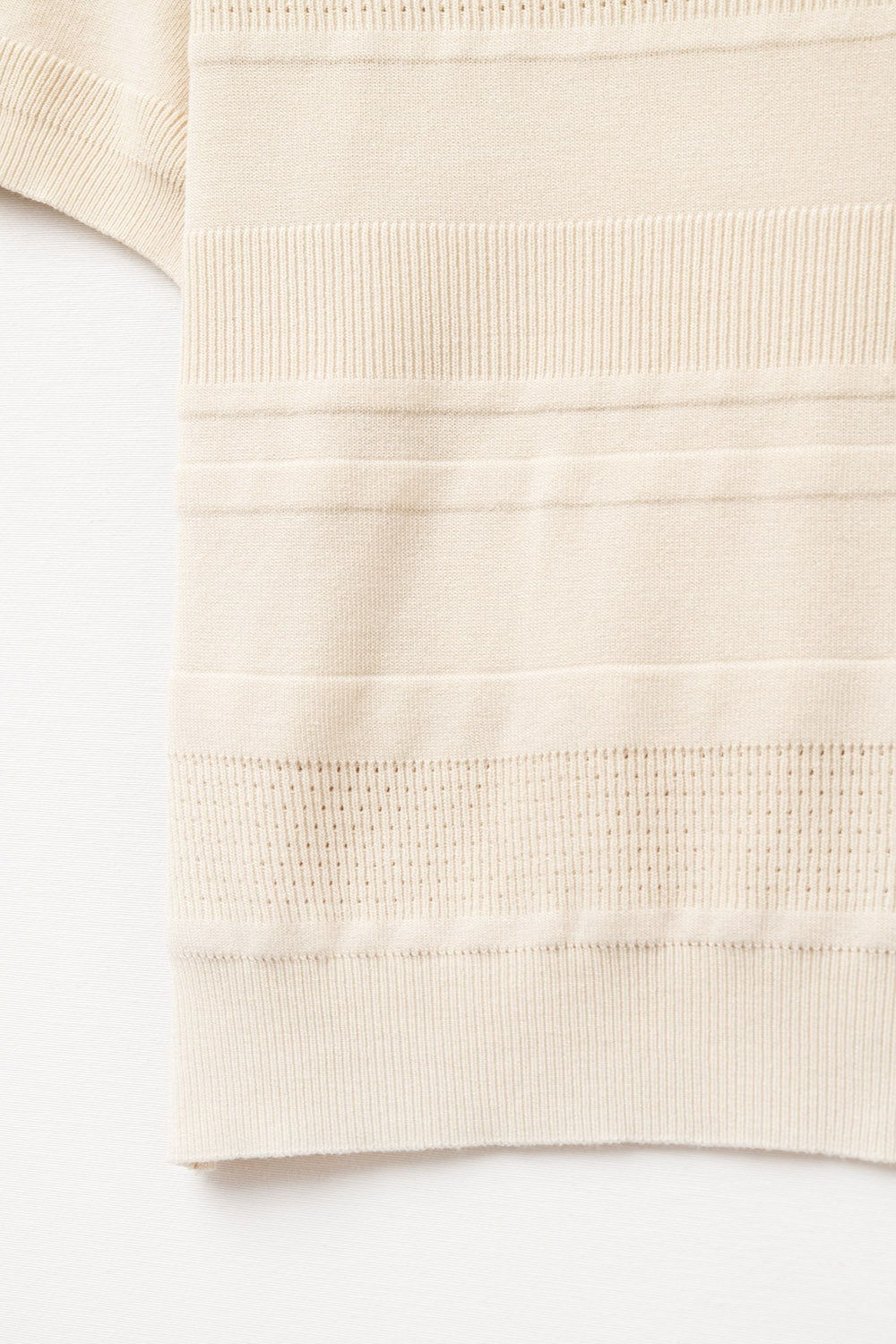 Textured Stripe Knit Sweater in Beige - Jumpers