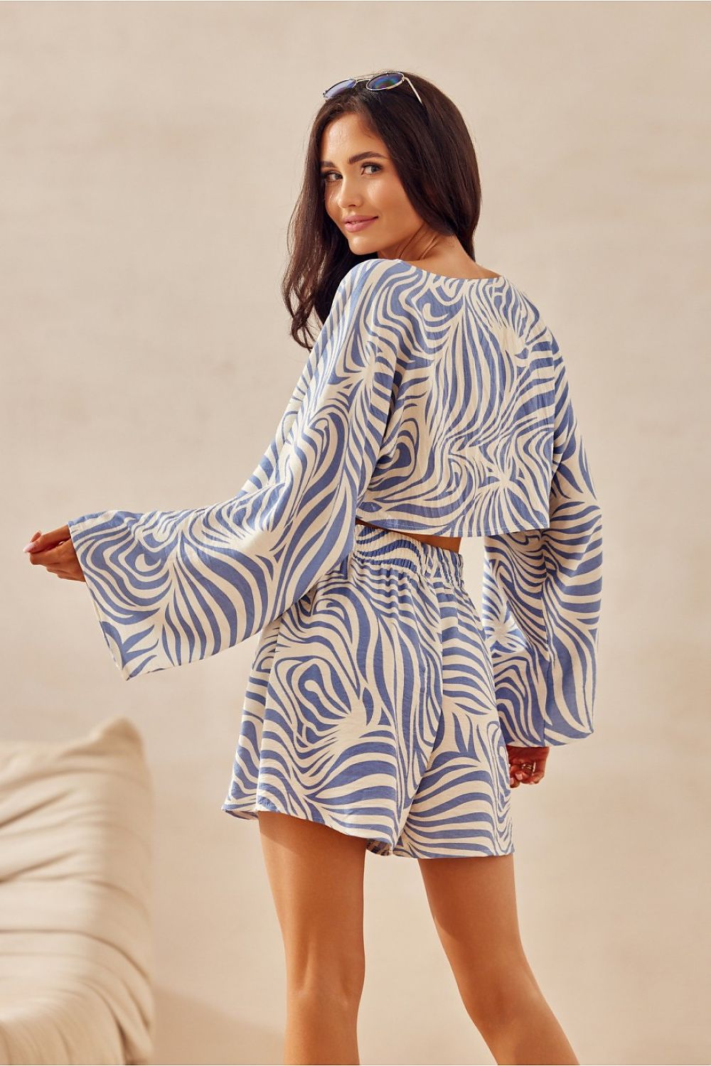 BoutiqueLua Trendy Crop Blouse for Women Zebra Print -