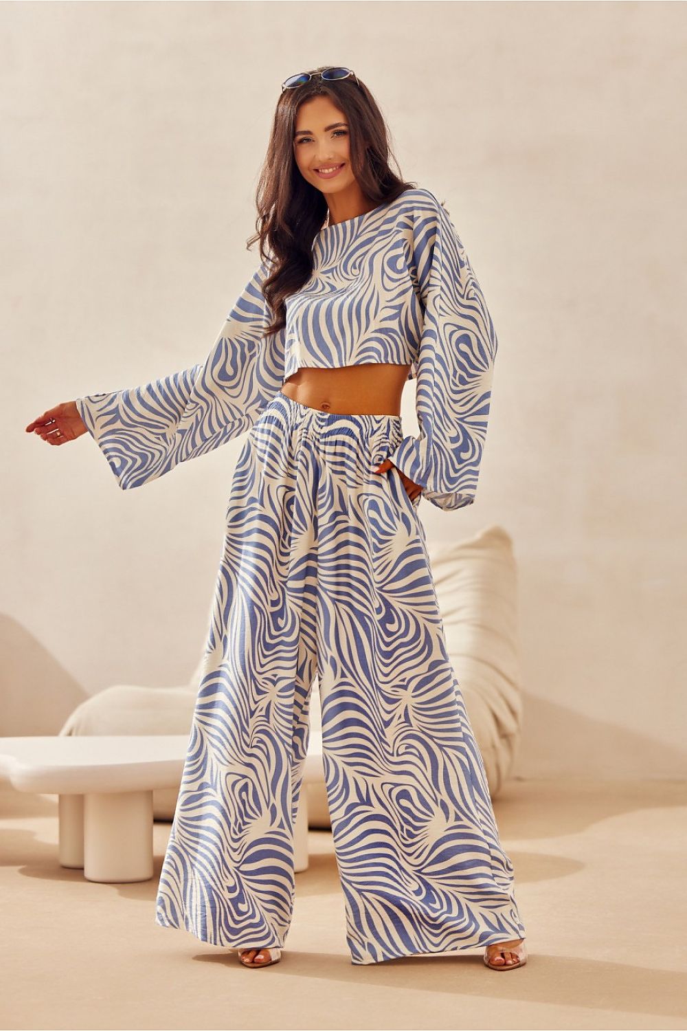 BoutiqueLua Trendy Crop Blouse for Women Zebra Print -