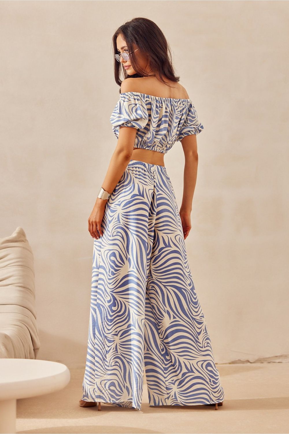 BoutiqueLua High Waisted Wide Leg Statement Trousers -