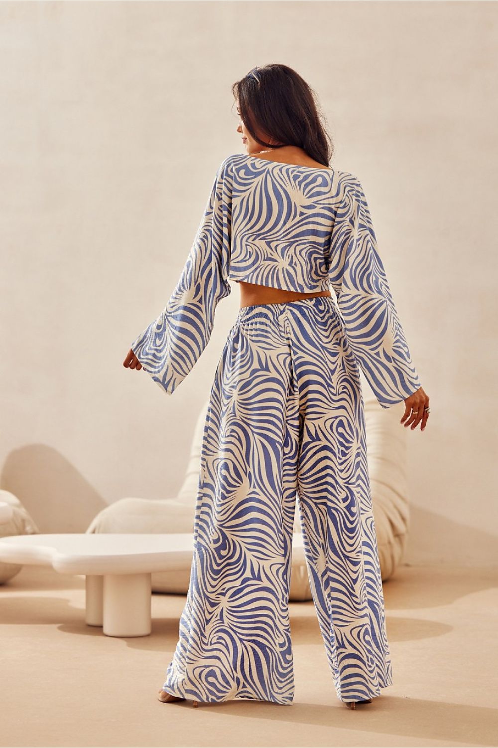 BoutiqueLua High Waisted Wide Leg Statement Trousers -