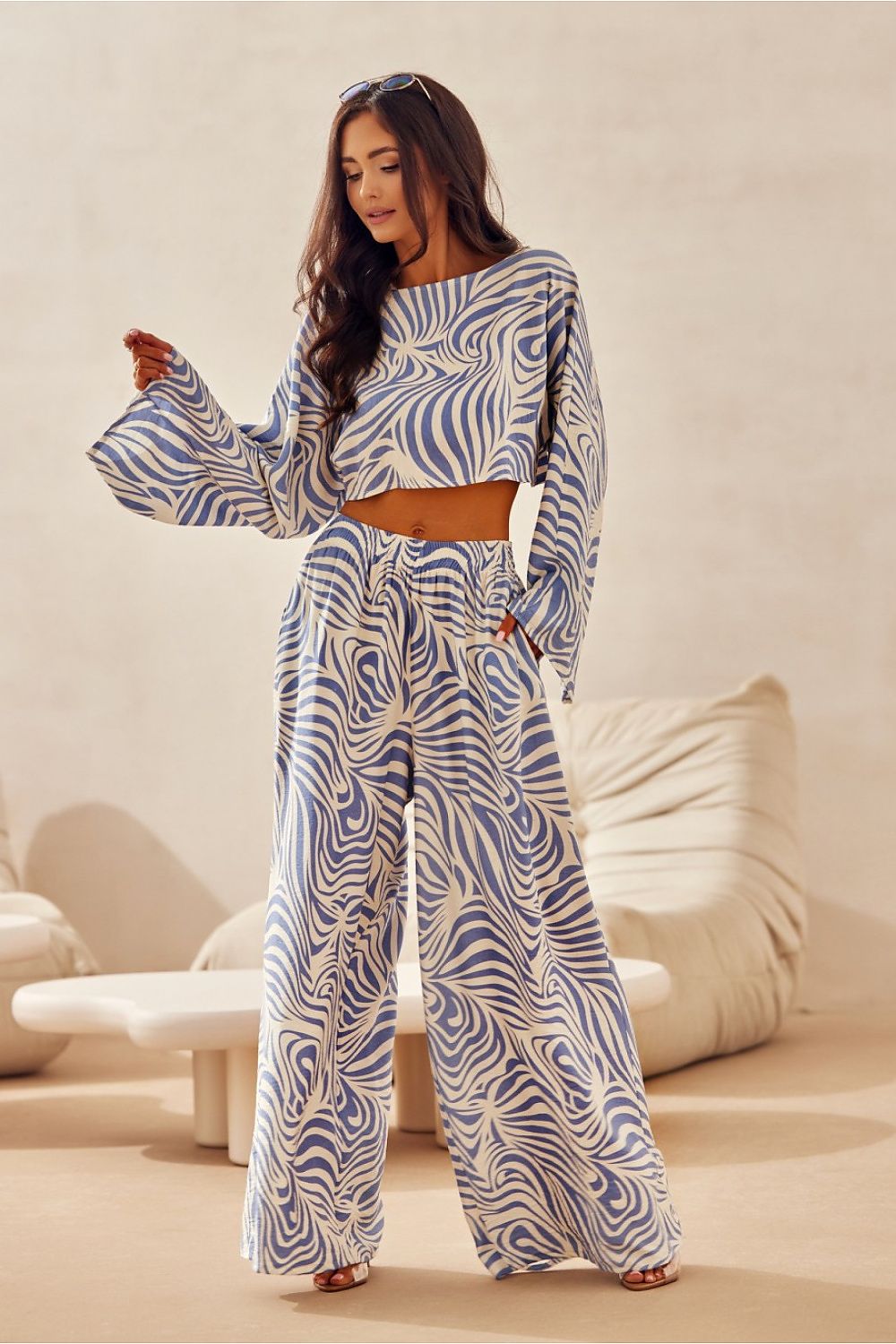 BoutiqueLua High Waisted Wide Leg Statement Trousers -