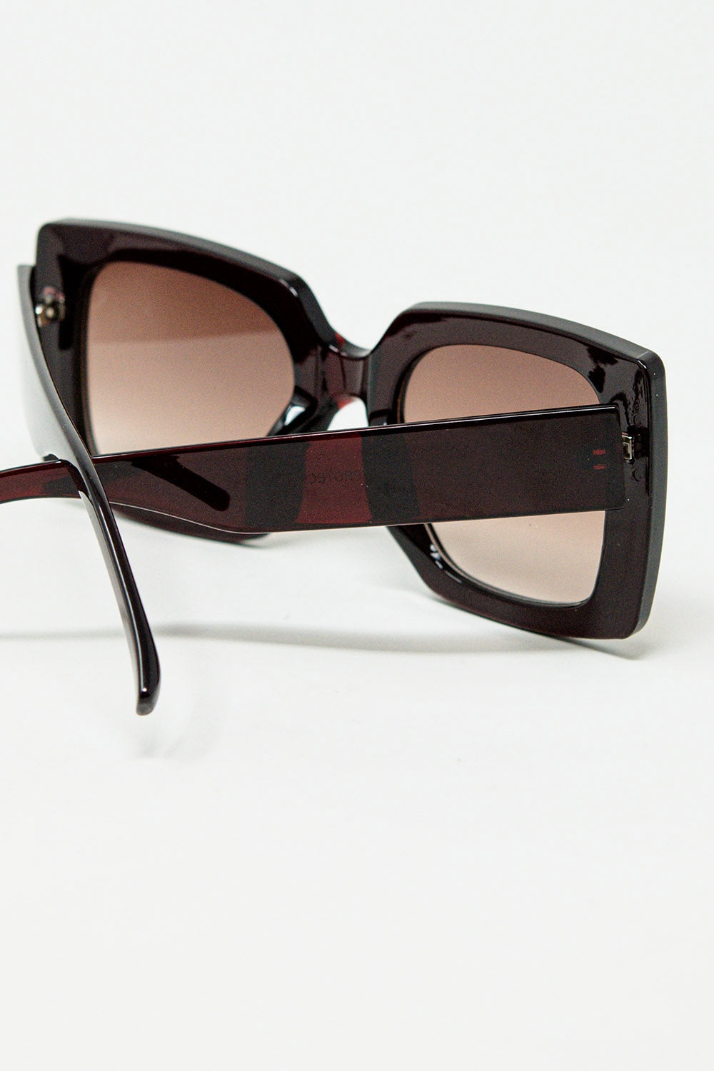 vintage silhouette sunglasses with a subtle angled cat-eye in burgundy - Sunglasses