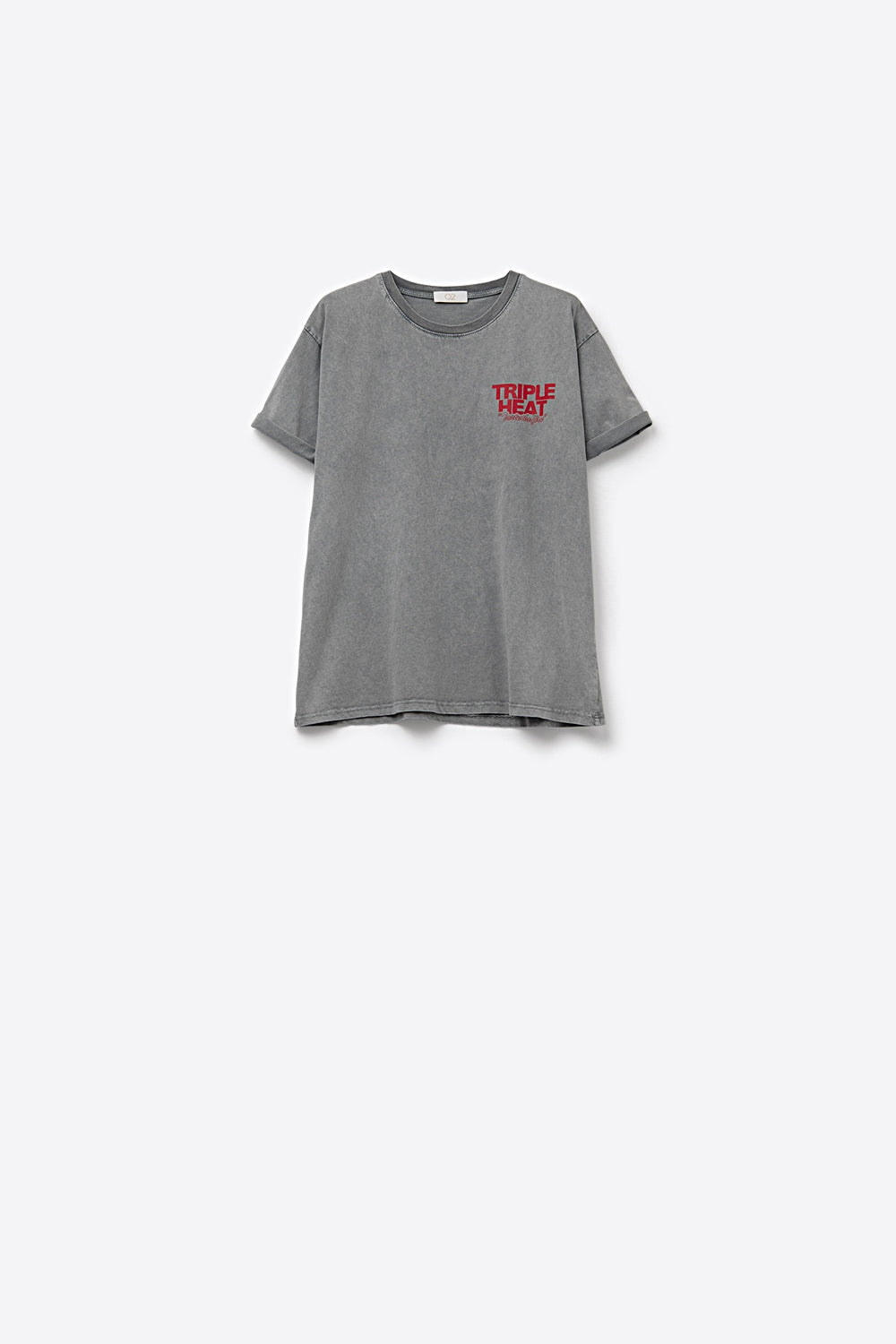 Washed grey relaxed fit Short Sleeve TRIPLE HEAT LOGO T-shirt - T-Shirts