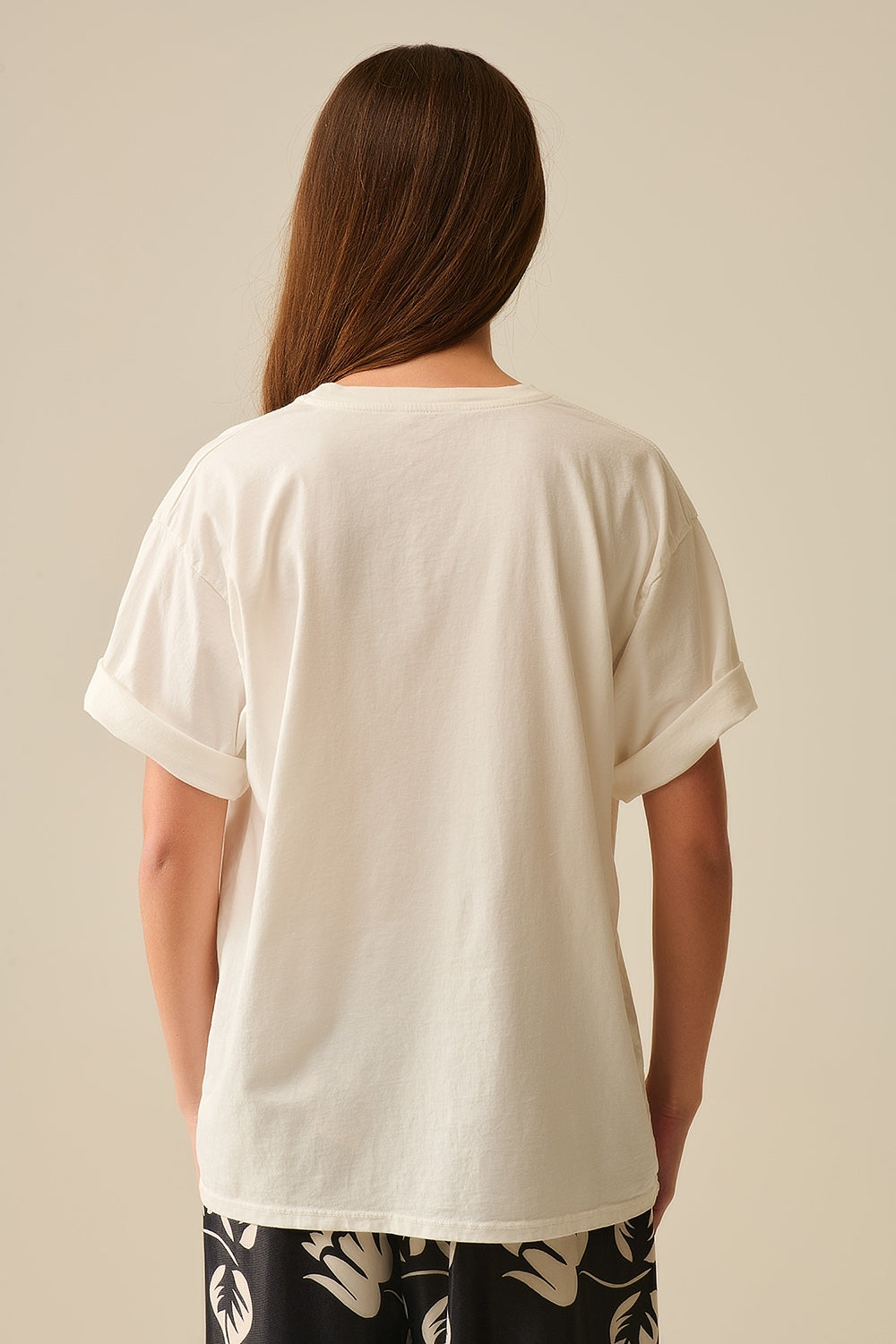 White Relaxed CIAO T-Shirt With Green Letters - T-Shirts
