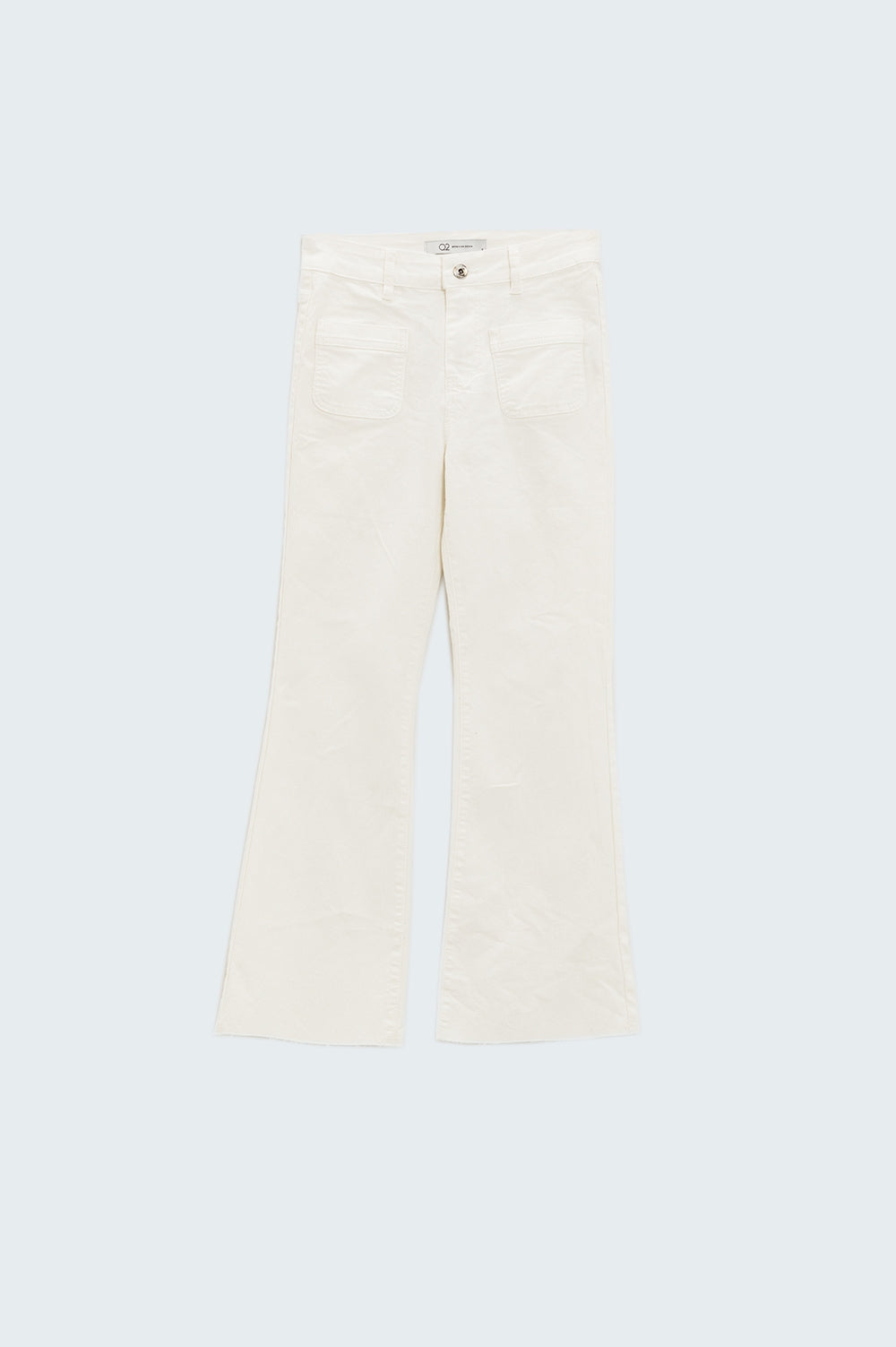 White Skinny Flared Jeans With Front Pocket Detail - Jeans