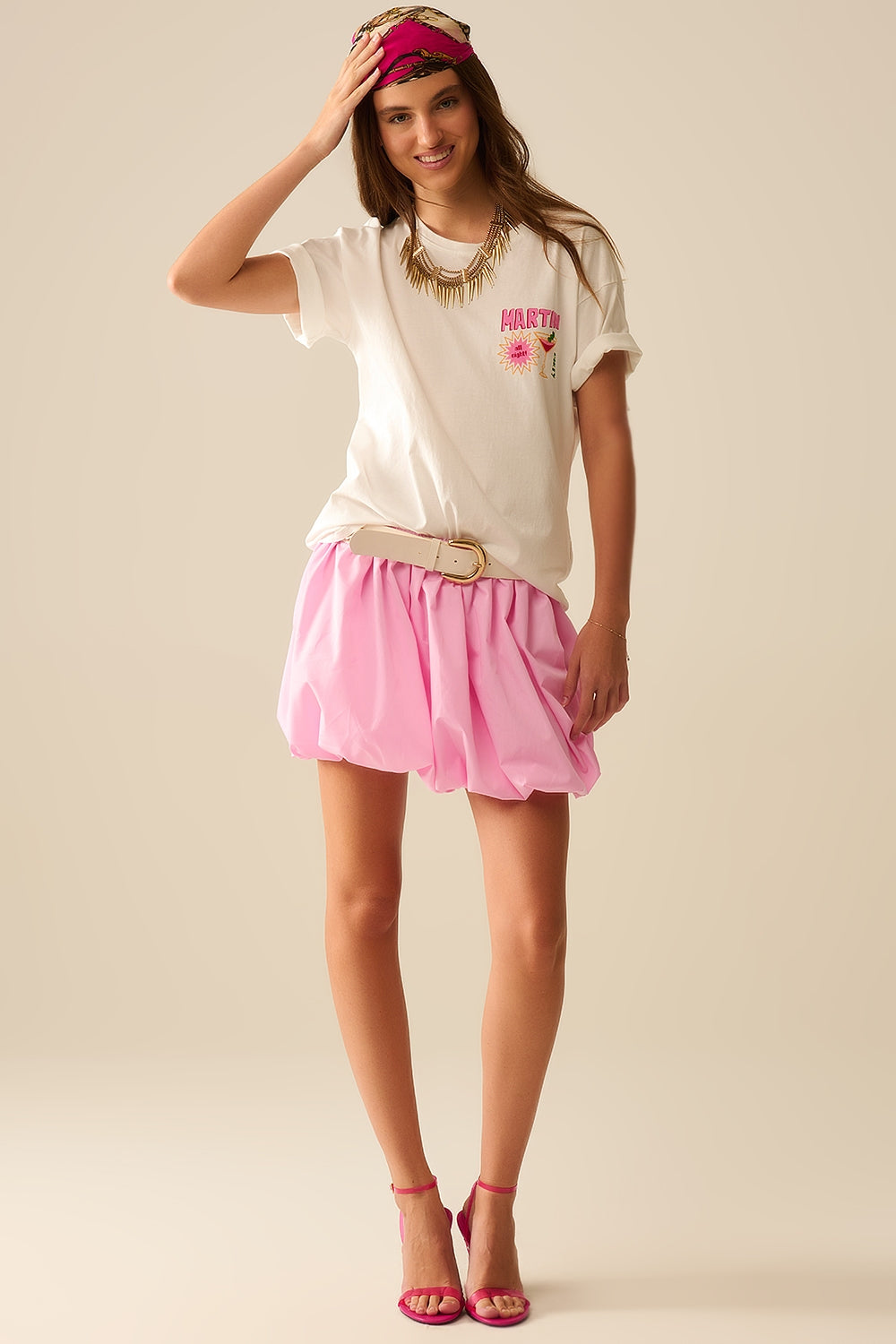 white t-shirt made in Italy with a Martini graphic logo - T-Shirts
