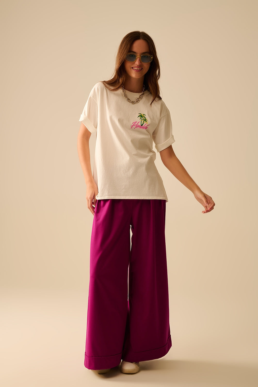 White t-shirt made in Italy with Honolulu graphic - T-Shirts