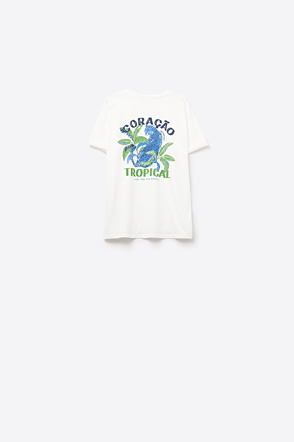 White t-shirt made in Italy with tropical graphic print - T-Shirts