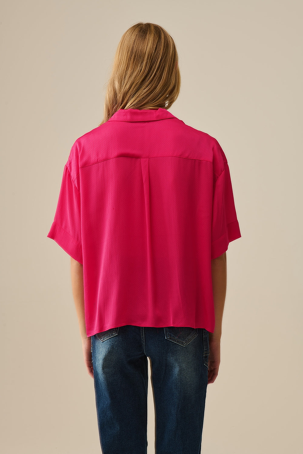 Wrap Front Shirt in Fuchsia - Shirts