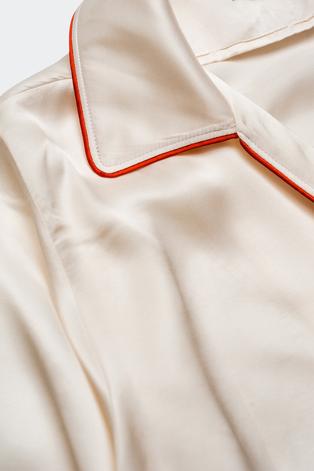 Wrap satin shirt in cream - Shirts