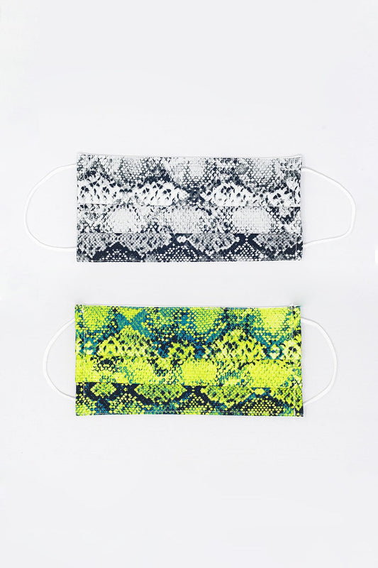 2 PACK Mix python Print Mask - Face Masks
