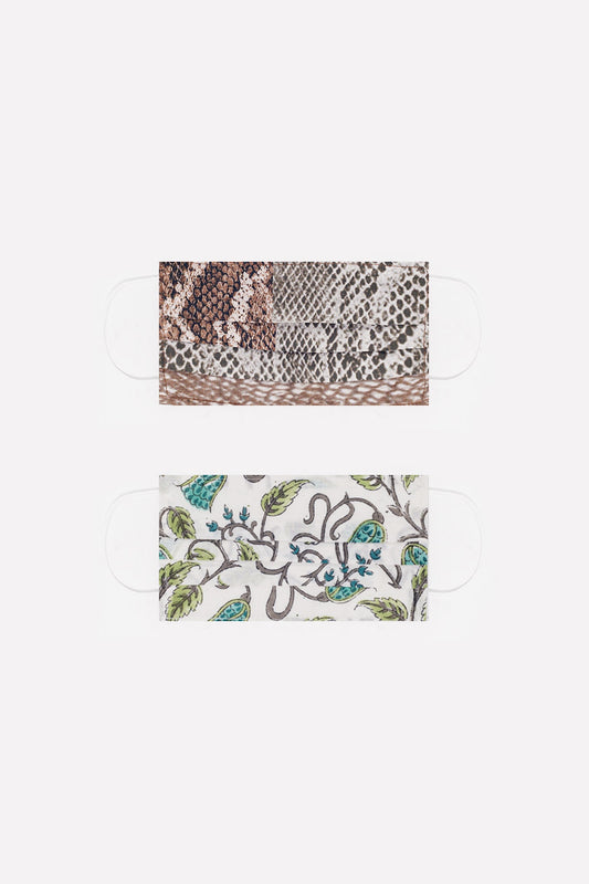 2 PACK organic cotton mix printed Mask - Face Masks