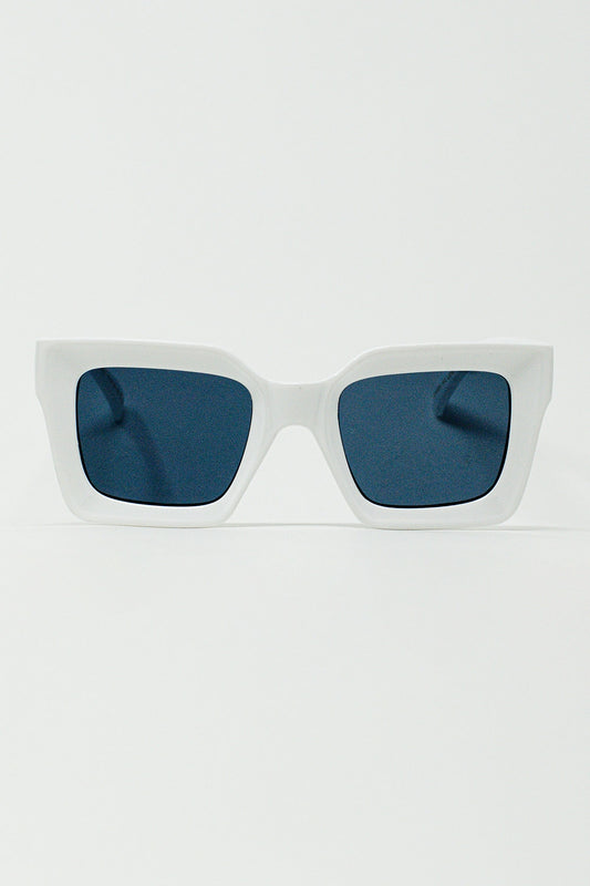 90's Squared Sunglasses in white - Sunglasses