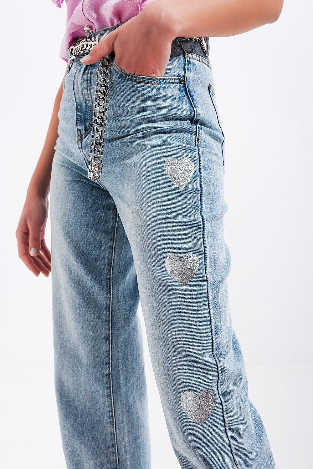 90s jean in heart print - Jeans